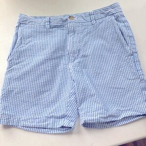 Vineyard Vines Blue and White Pinstriped Seersucker Shorts Size 28
